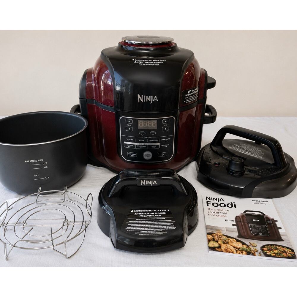 Ninja Foodi OP302 6.5 Qt Pressure Cooker Air Fryer TenderCrisp Complete Works